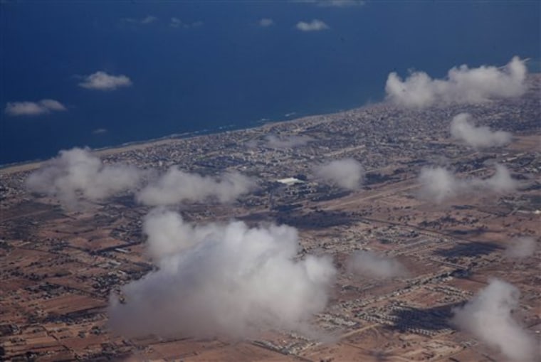 The city of Sirte, seen in this Oct. 8, 2010, photo taken from an airplane, stands as a daunting barrier to Libya's rebels. Its entrances reportedly are mined to prevent any opposition attack.